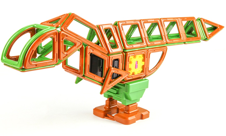 Image 10: Magformers 81-piece Dinosaur Set