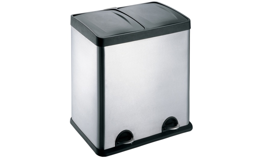 Image 3: Two-Compartment Pedal Bin