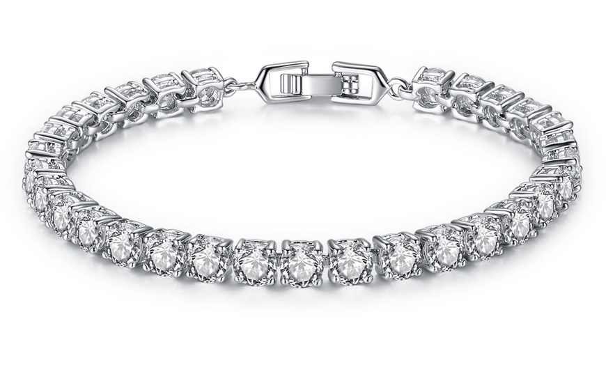 Image 1: Simulated Sapphire Tennis Bracelet
