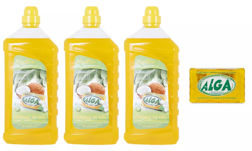 Lot de savons et produits de ménage