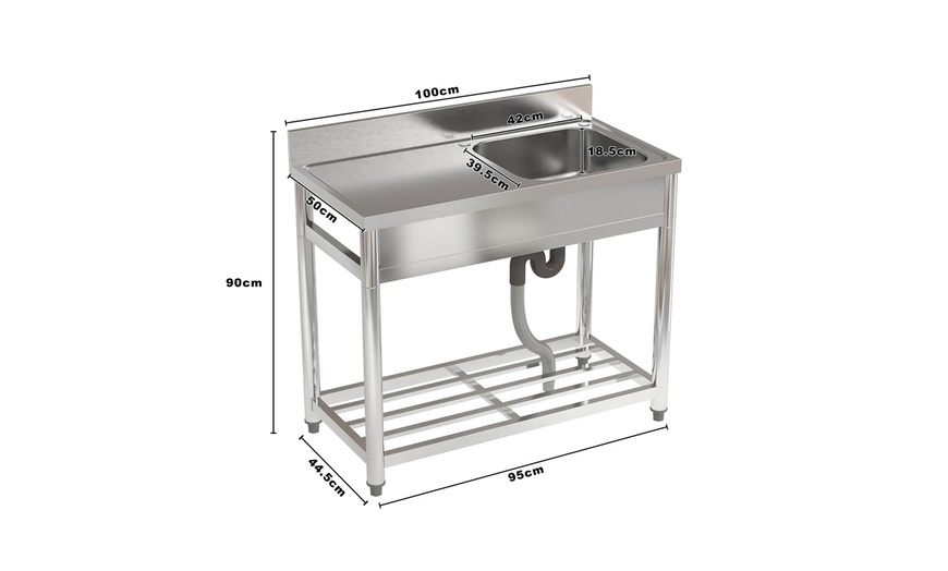 Image 9: Stainless Steel Commercial Sink with a Side Drainboard