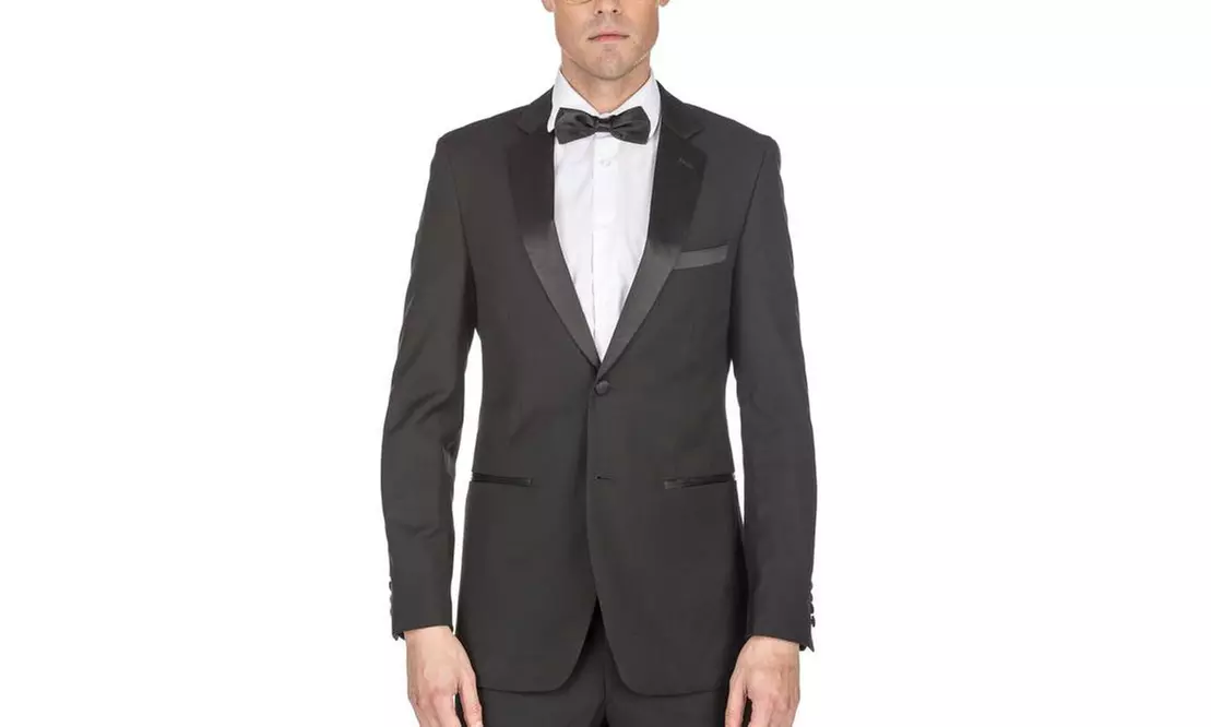 Gino Vitale Men's Notch Lapel Slim or Classic Fit Tuxedo - Second Medium