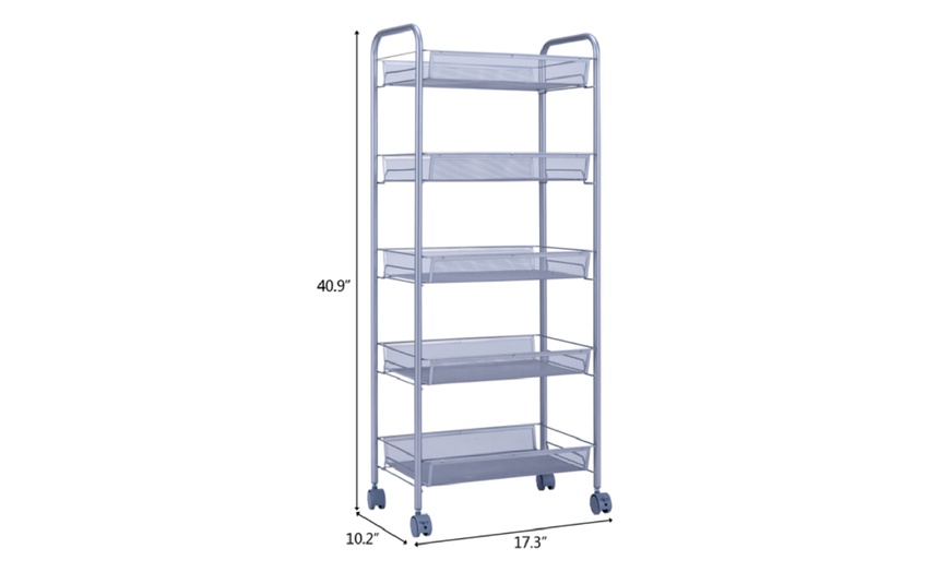 Mesh Style Five-layer Removable Storage Cart 