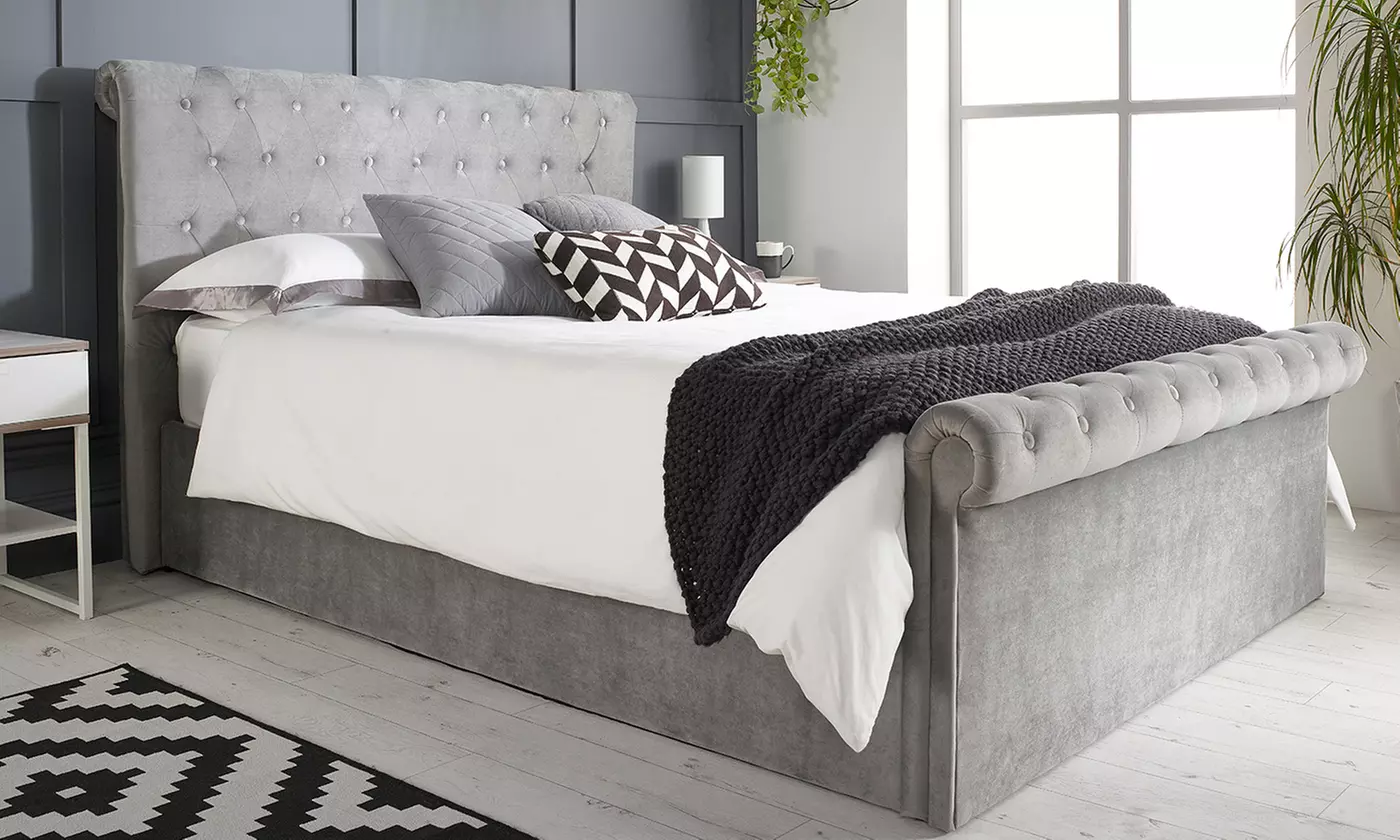 Chesterfield Ottoman Storage Bed with Optional Mattress