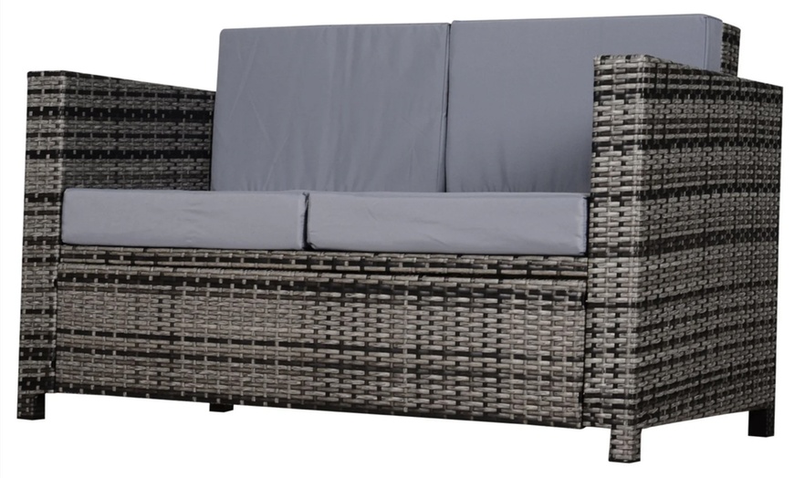 Image 4: Outsunny Rattan-Effect Love Seat