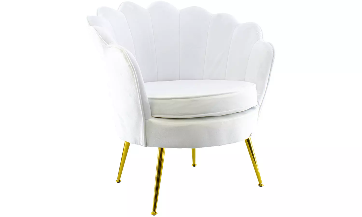 Poltrona con schienale a conchiglia