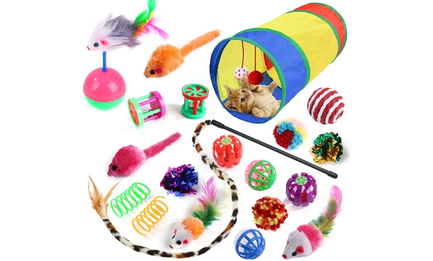 Image 1: One or Two 20-Piece Cat Toy Sets