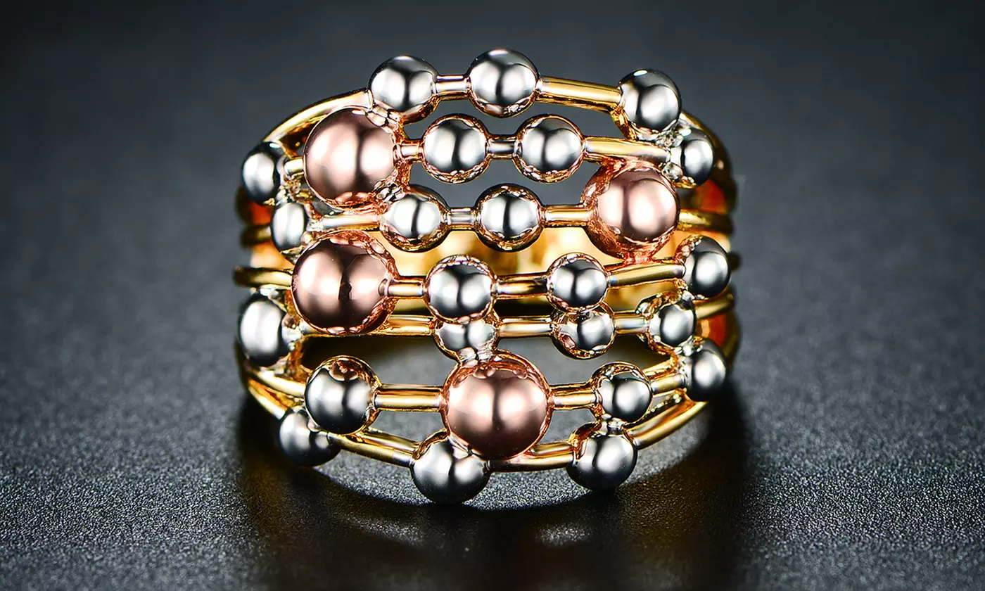 Tri-Colored Stacked Ring by Euphir - Primary Image