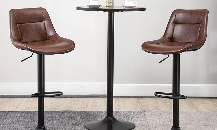 Image 16: HomCom Twin Set of Bar Stools