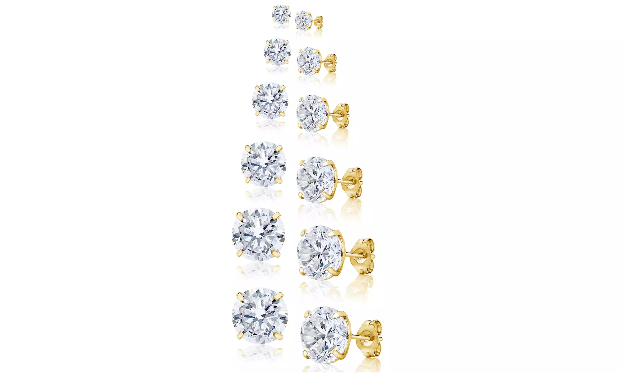  14K Solid Gold Studs made with Swarovski Elements    - Primary Image