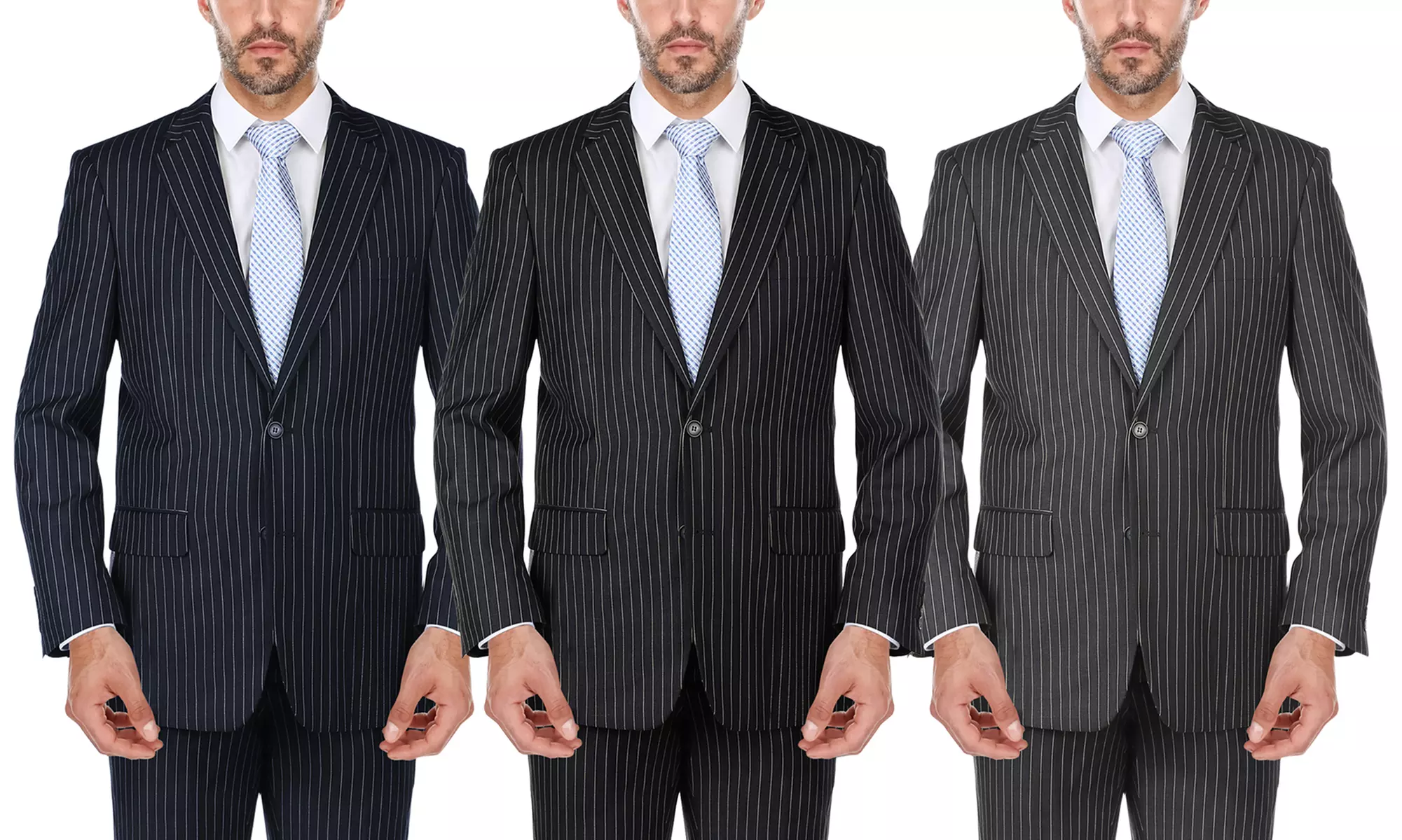Verno Men's Classic Fit Pinstripe Suit (2-Piece) - Primary Image