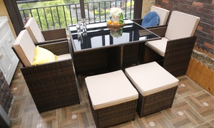 Nine-Piece Cube Rattan Set