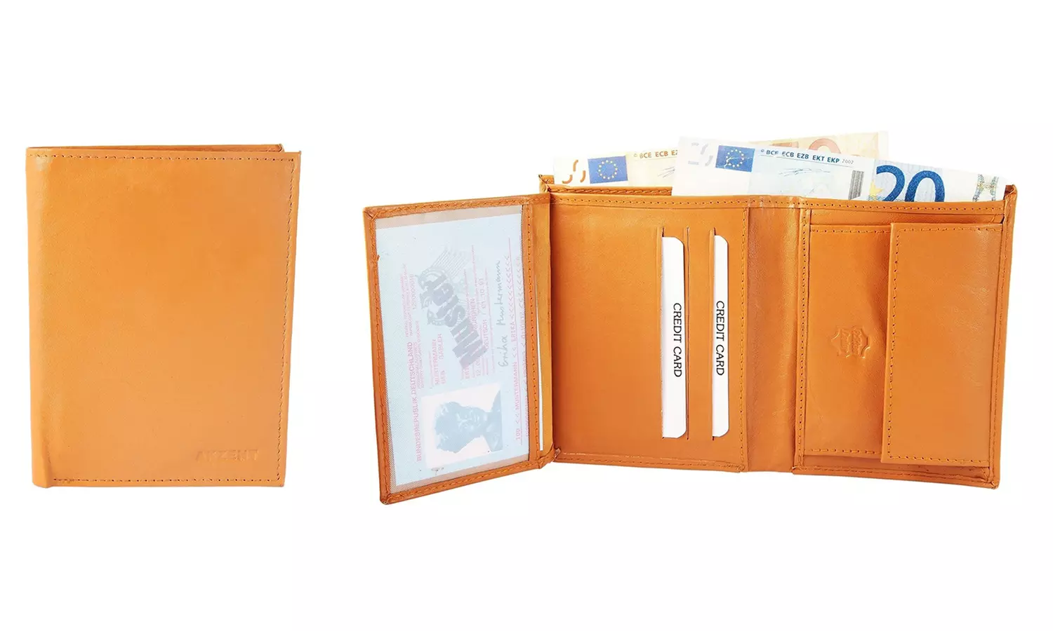 1x, 2x, oder 3x Herren- oder Unisex-Geldbörse aus Leder