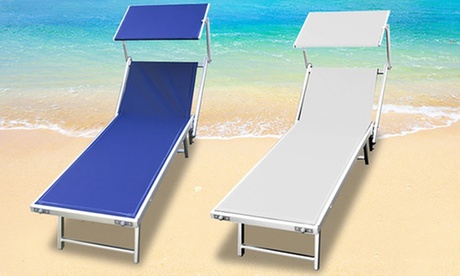 Sdraio con parasole in textilene