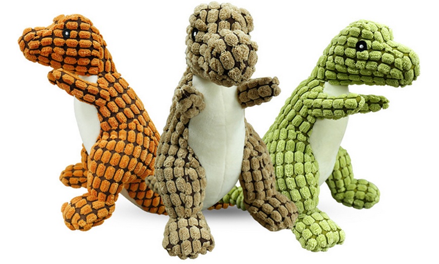 Image 1: Dinosaur-Shaped Dog Chew Toy