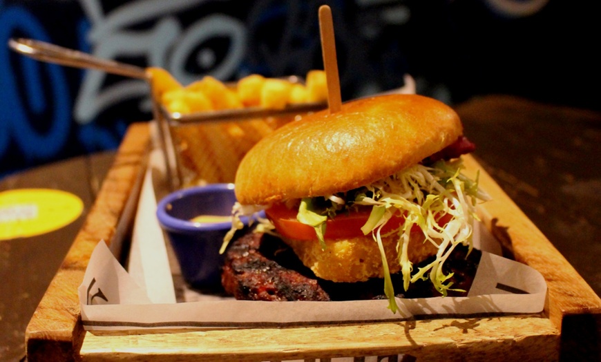 Image 1: Burger with Side and Choice of Drink at Bar 50