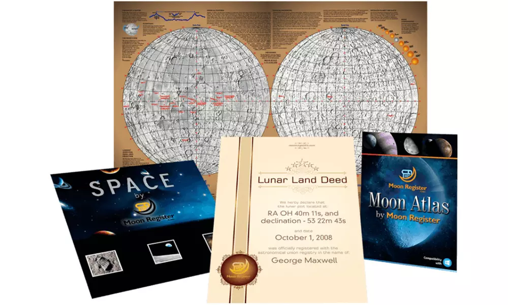 Own Piece of Moon with Piece of Moon Land Deed for One, Two or Three (Up to 86% Off) - Primary Image