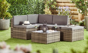 Garden Gear Milan Rattan-Effect Lounge Sofa Set with Optional Cover