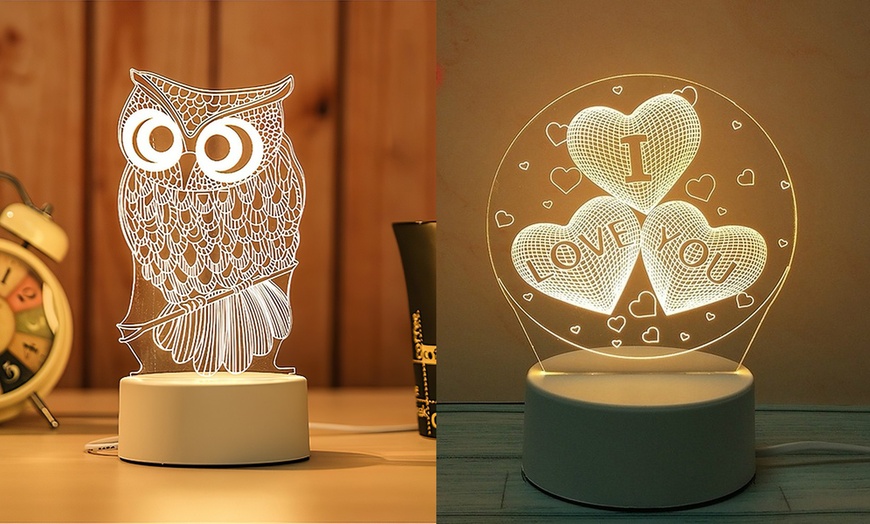 Image 10: LED 3D Night Light in Six Designs