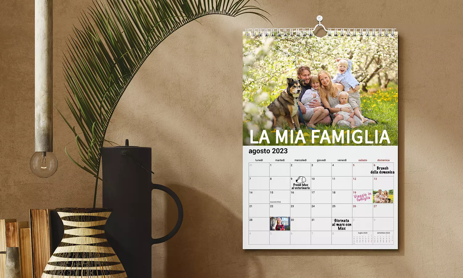 Fino a 5 foto calendari personalizzabili da parete