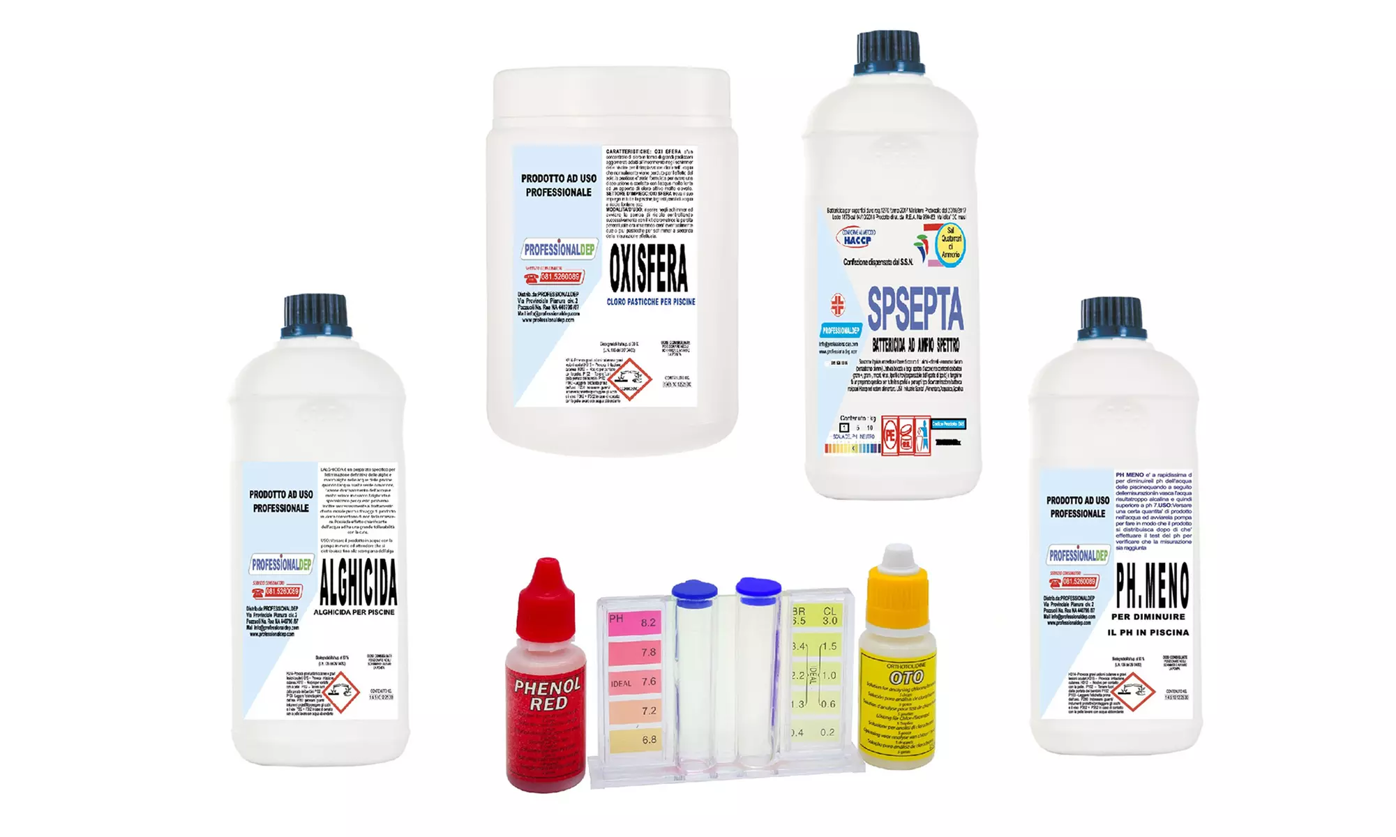 Productos para la limpieza y la manutención de las piscina y de ph de agua - Primary Image