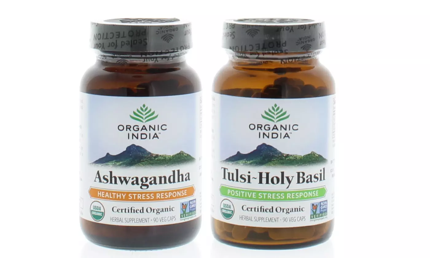 Organic India Gluten-Free Non-GMO Herb Supplements (90-Count) - Primary Image