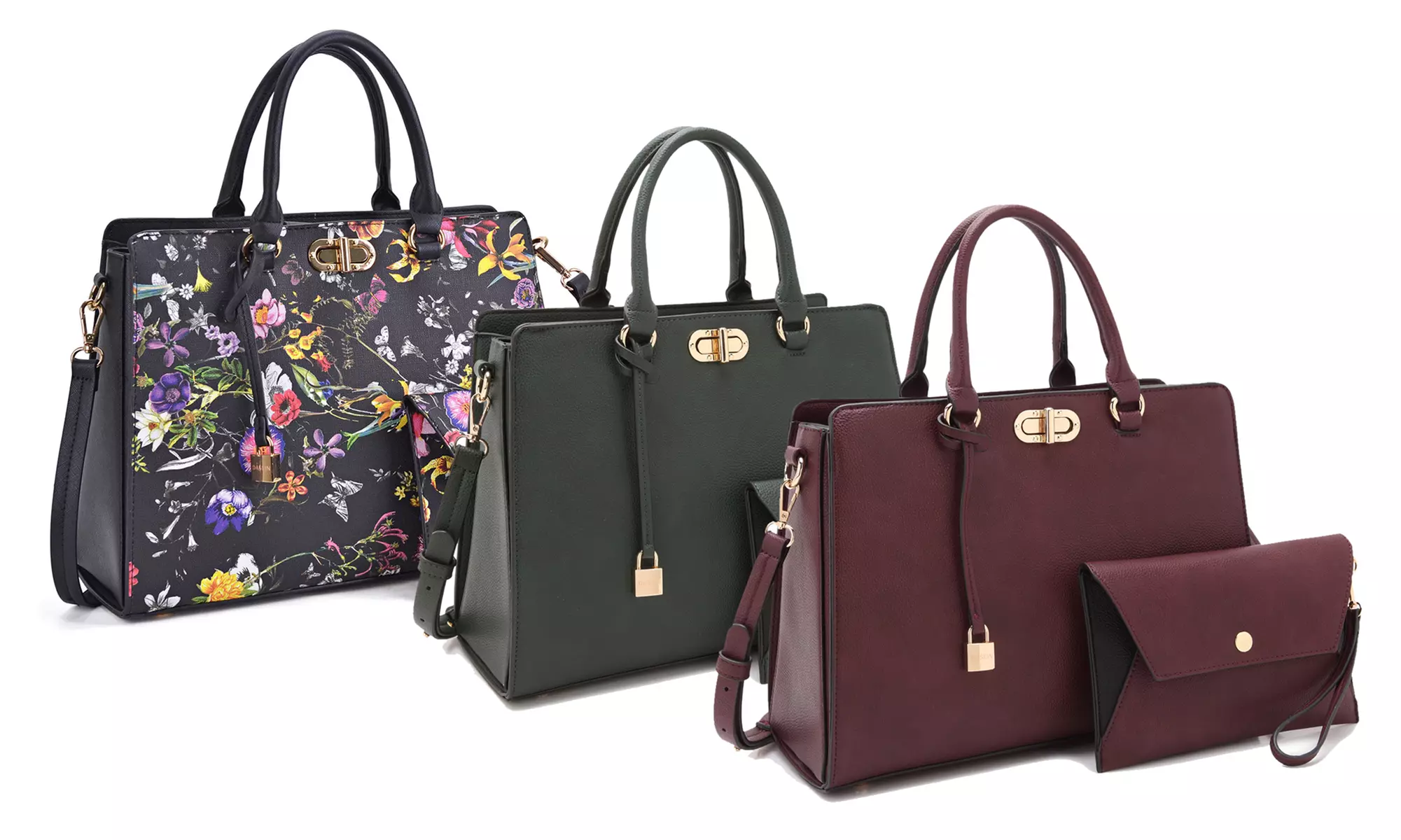 MK Belted Collection Satchel Handbag with Wallet - Primary Image