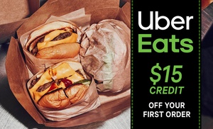 Uber Eats: $15 Off First Order