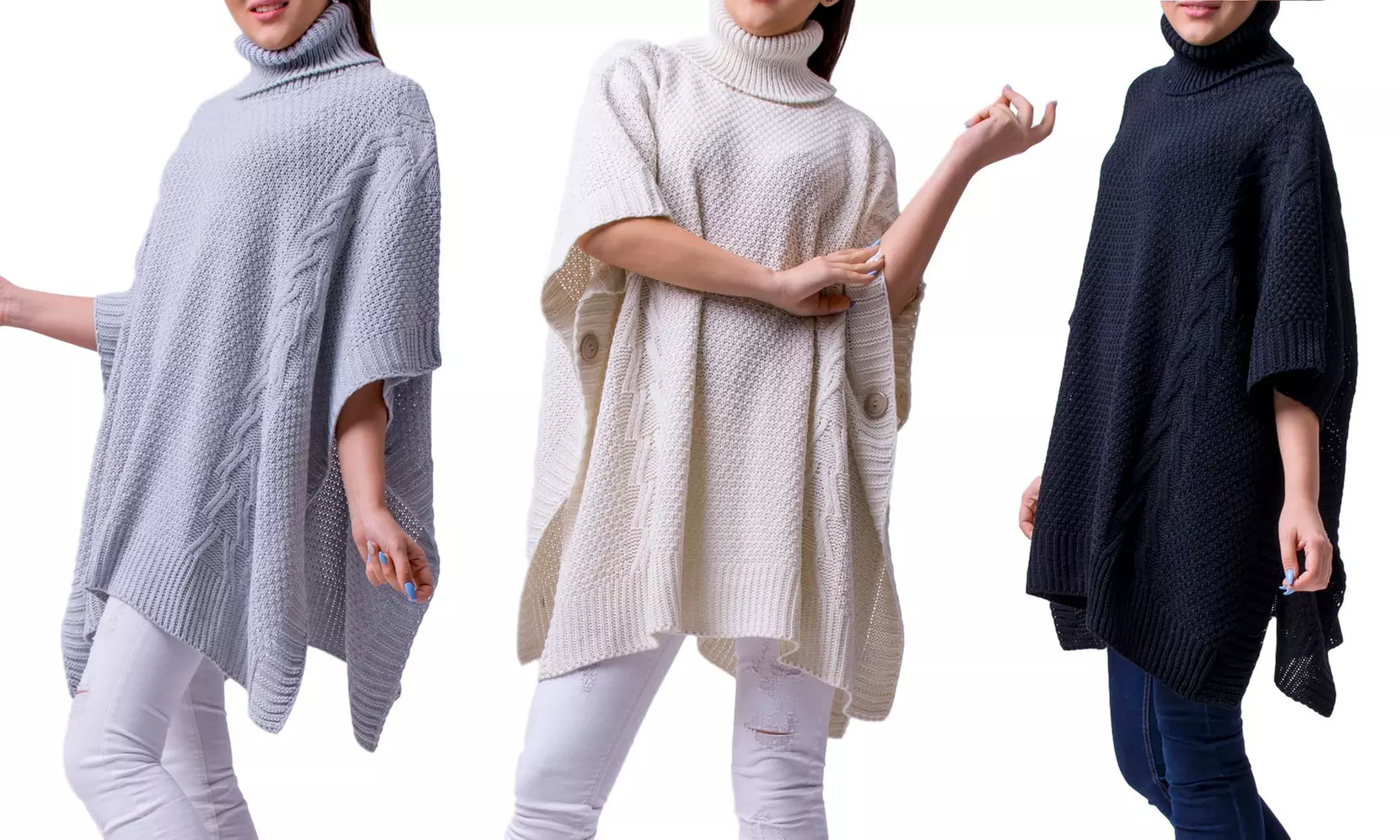 Damen-Poncho im Boho-Stil in der Farbe nach Wahl - Primary Image