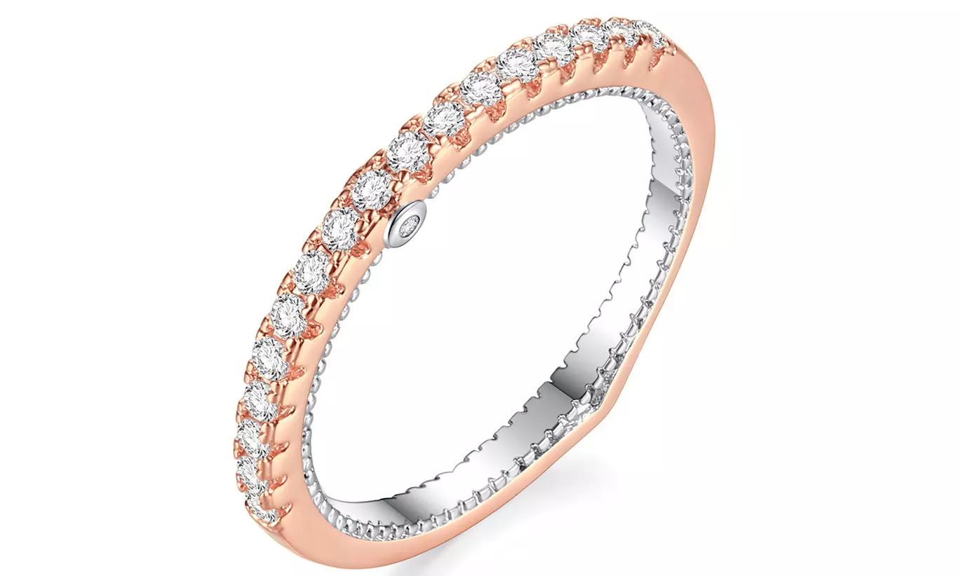 Bague double avec pierre en zirconium cubique, taille au choix - Image 3