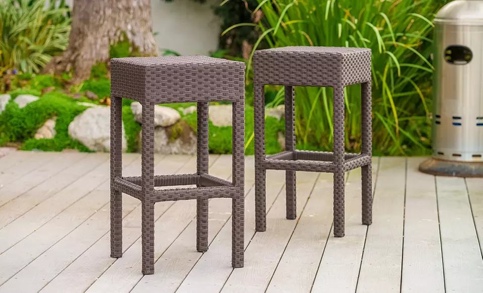 Set of 2 Rudolfo Outdoor Backless Barstools - Primary Image