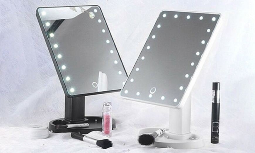 Image 1: 16 LED Touch-Controlled Vanity Makeup Mirror