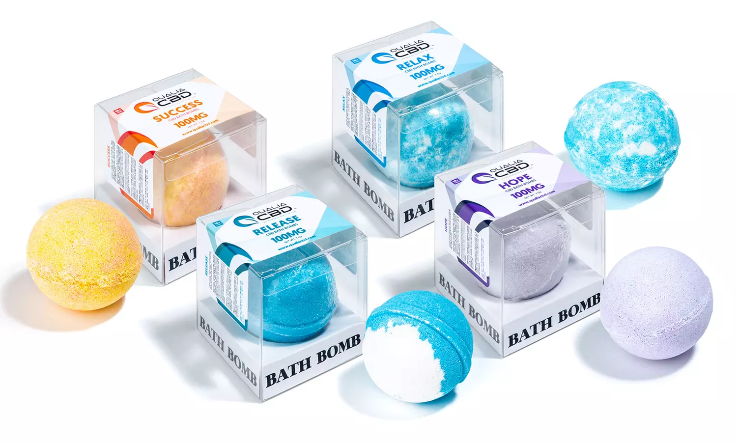 Qualia CBD 100mg Bath Bombs with Essential Oils (1-, 2-, 3- or 4-Pack) - Primary Image
