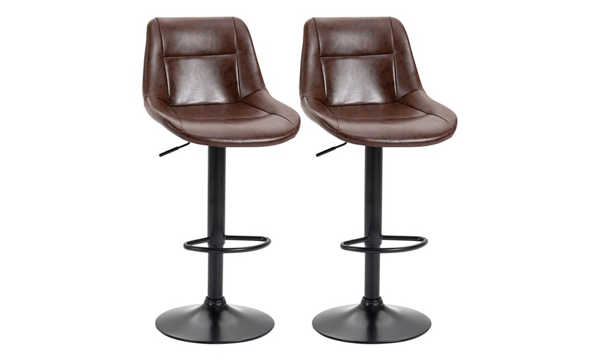 Image 15: HomCom Twin Set of Bar Stools