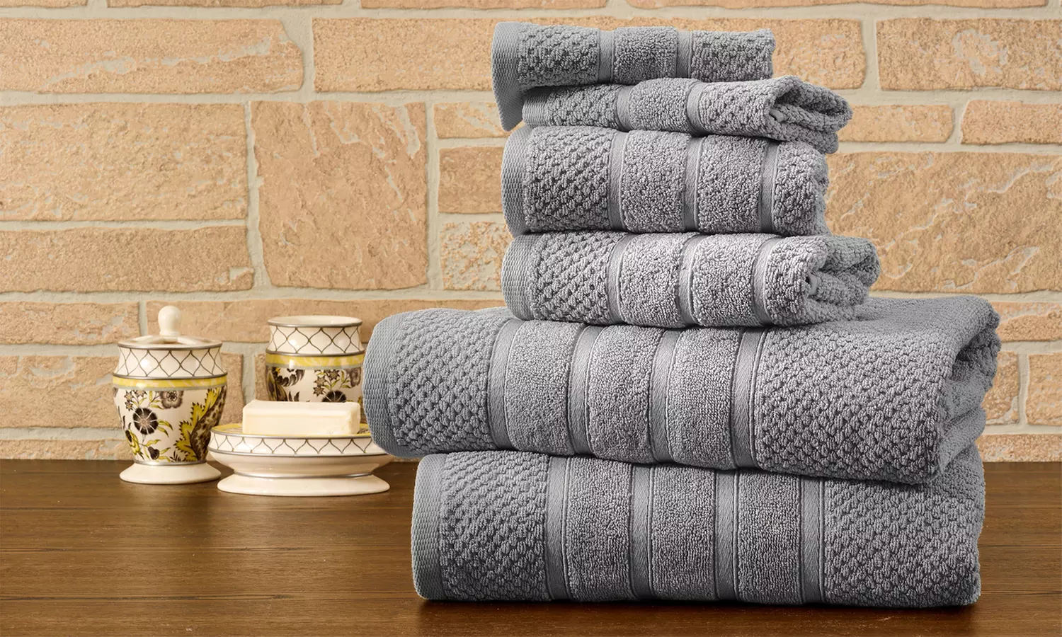 Bibb Home 100% Egyptian Cotton Towel Set (6-Piece) - Primary Image