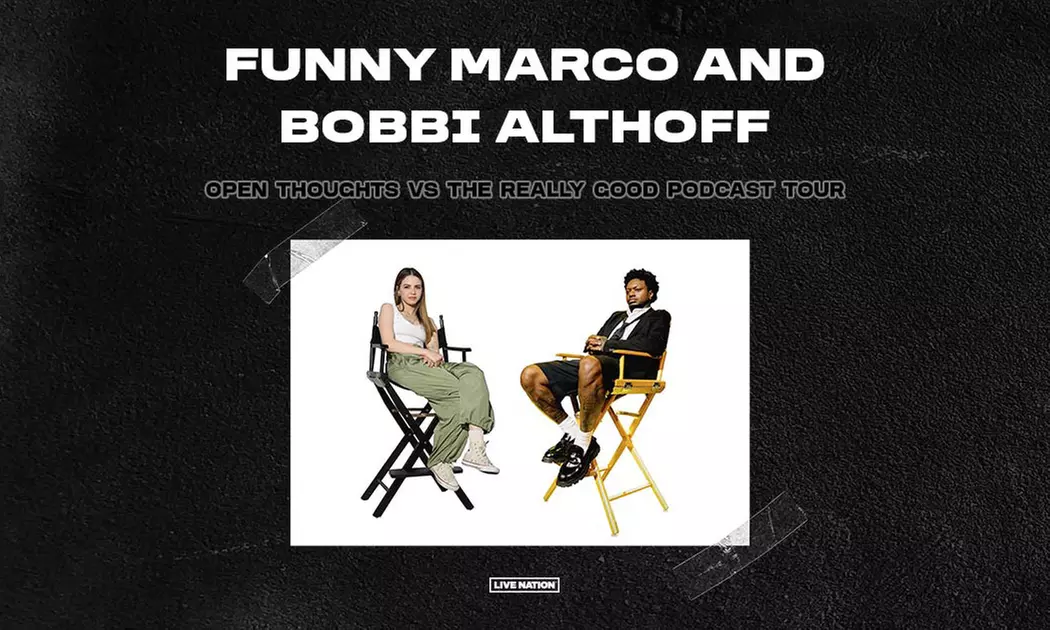 Funny Marco & Bobbi Althoff: Open Thoughts vs Really Good Podcast Tour on July 27 at 7:30 p.m. - Primary Image