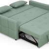 Image 12: HomCom 2-in-1 Sofa Bed Convertible Lounger with Linen-Look Upholstery