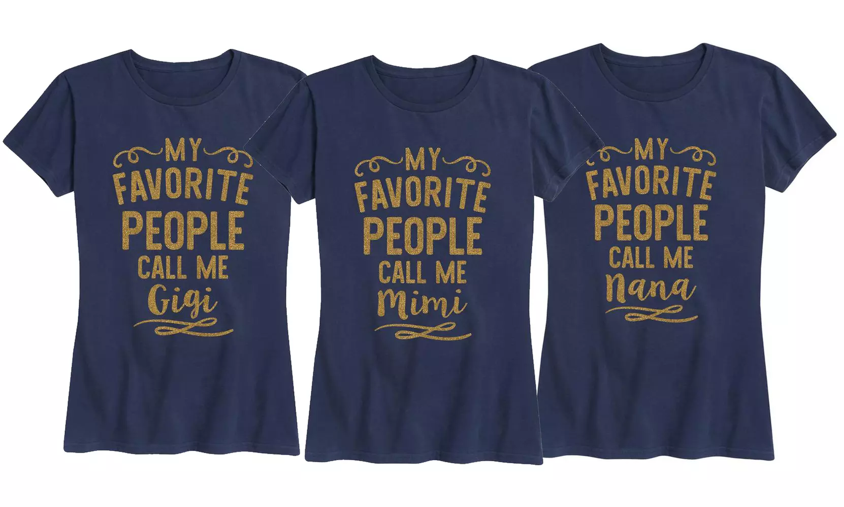 Women's My Favorite Grandma Gold Glitter Tee. Plus Sizes Available. - Primary Image