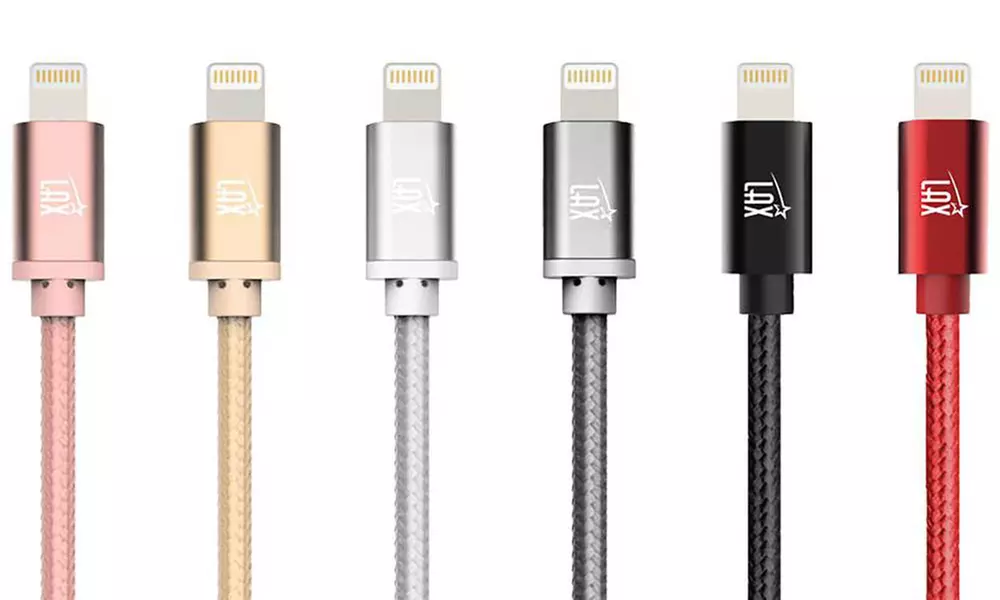 LAX 10-Ft Apple Certified Braided Lightning Charging Cable (1-, 2-, or 3-Pack) - Primary Image
