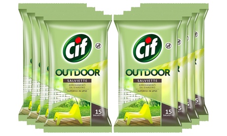 8 o 12 confezioni di salviettine Cif Outdoor