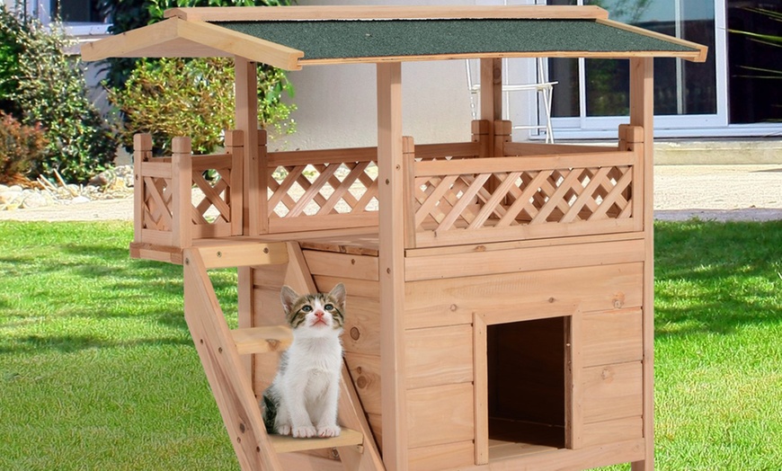 Image 6: PawHut Pet Outdoor Wooden House