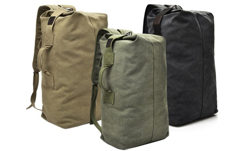 Image 1: Canvas Utility Backpack