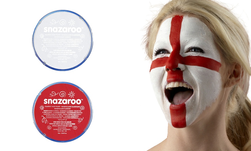 Image 1: Snazaroo Red & White Face and Body Paint Set