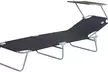 Outsunny Outdoor Foldable Sun Lounger with Face Shade Panel - Image 2