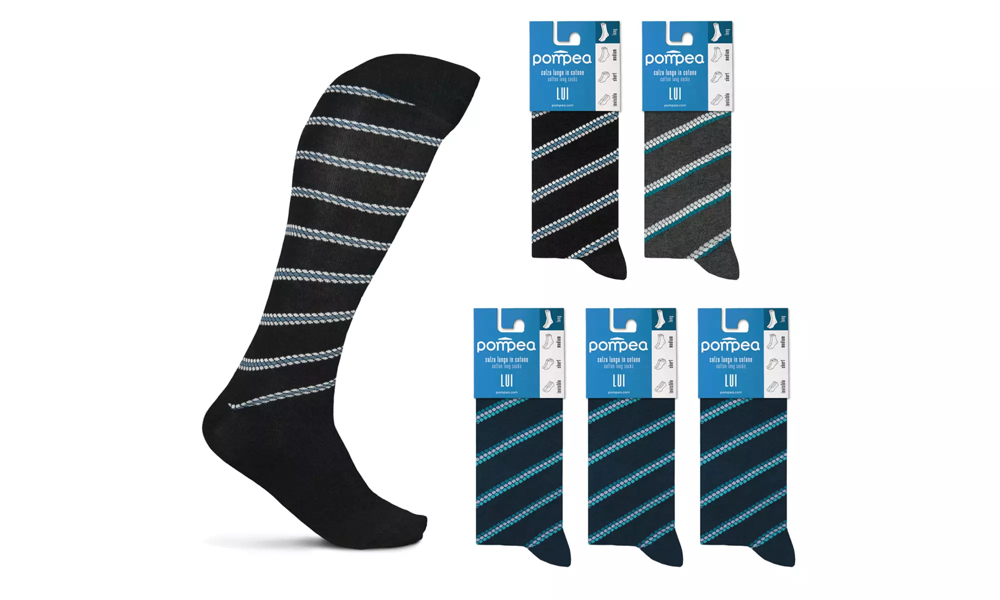 6 Paia Calze Uomo POMPEA Caldo Cotone