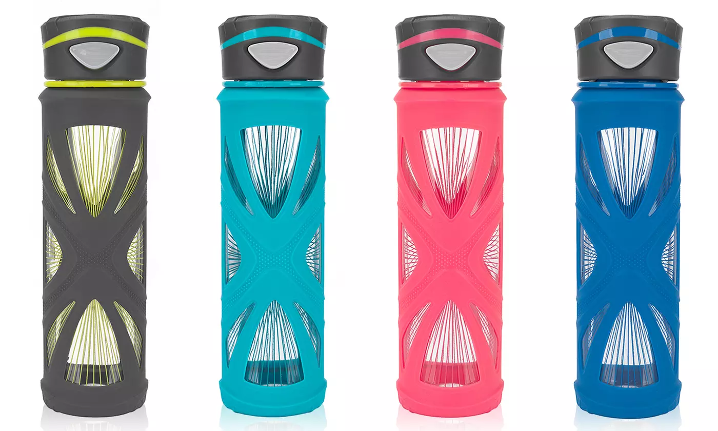 Zulu Core 20oz Glass Water Bottle with Quick-Cap Lid (2-Pack) - Primary Image