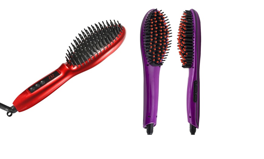 Image 8: Electric Hair Straightening Brush