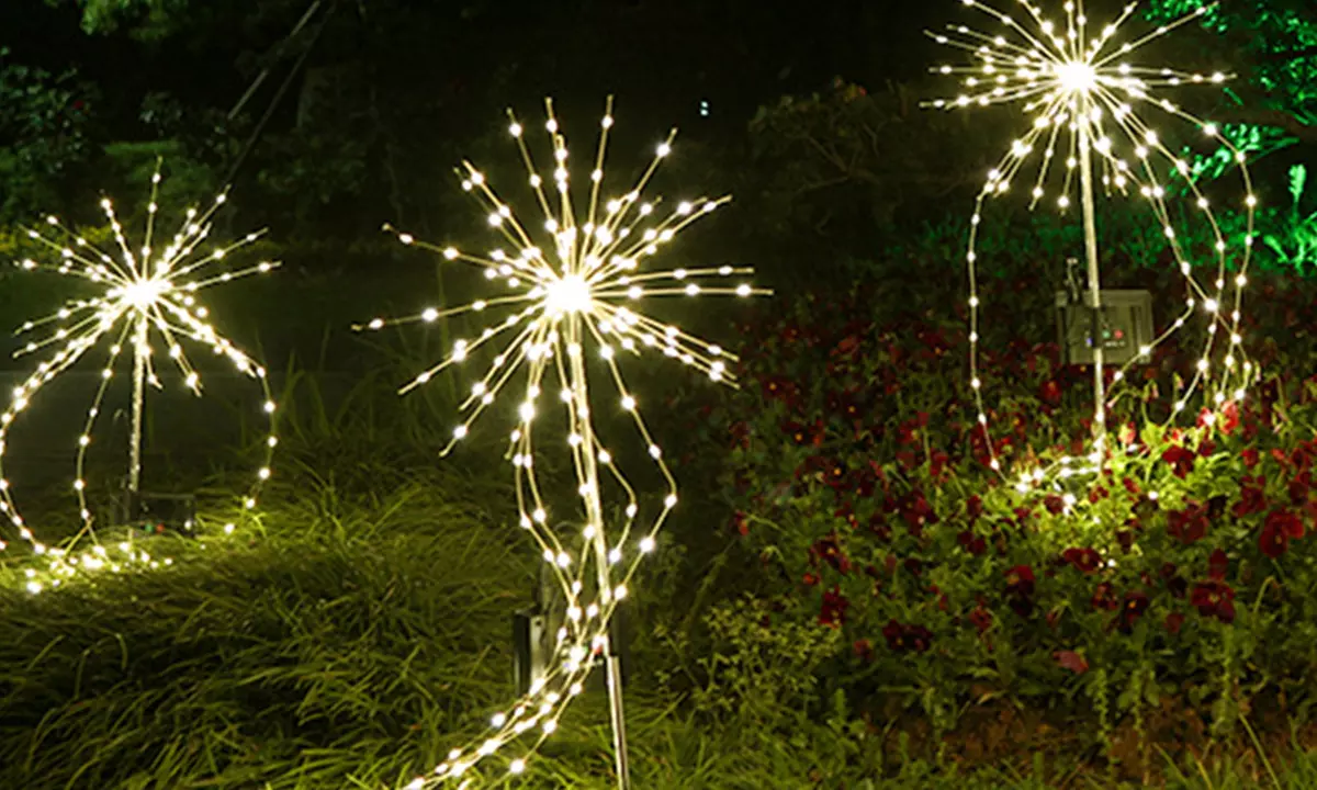 Copper Wire Solar Fireworks Ground Light