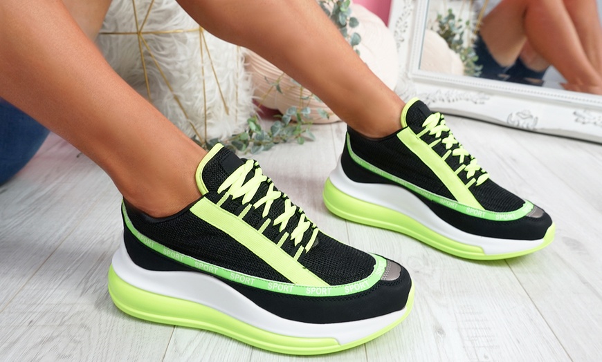 Image 4: Women's Lace-Up Sport Platform Trainers