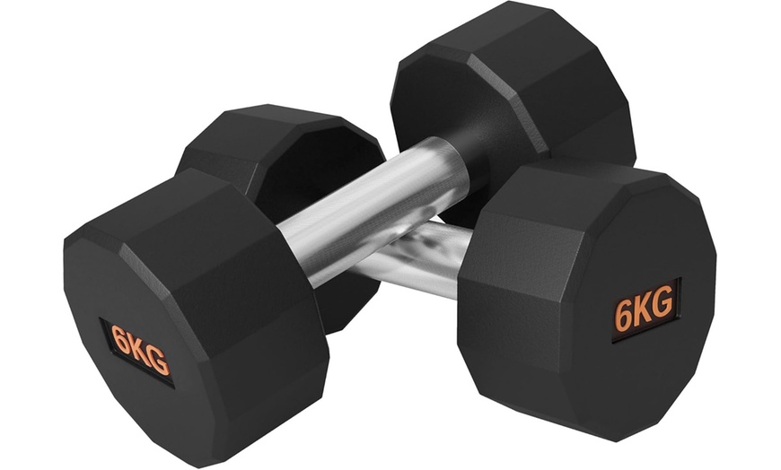 Image 9: SPORTNOW Set of 2 Dumbbell Weights 2-12kg